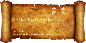 Pritz Kunigunda névjegykártya